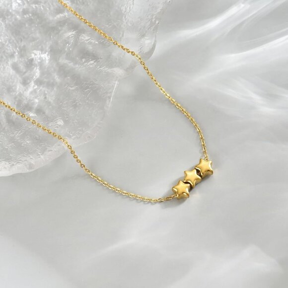 ⚡Gold Necklace for Women 18K Gold Plated Crescent Moon Sun Horse Horn Pendant - Picture 5 of 7